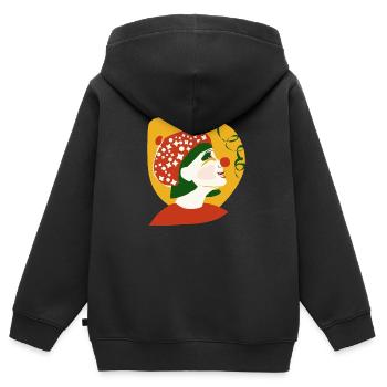 Clown-Party - Kinder Premium Organic Zip Hoodie - Schwarz - Hinten - AI Model Kid Male (0cm)