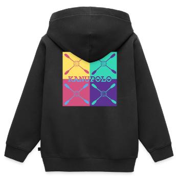 Kanupolo - stylisch und sportlich - Kinder Premium Organic Zip Hoodie - Schwarz - Hinten - AI Model Kid Male (0cm)
