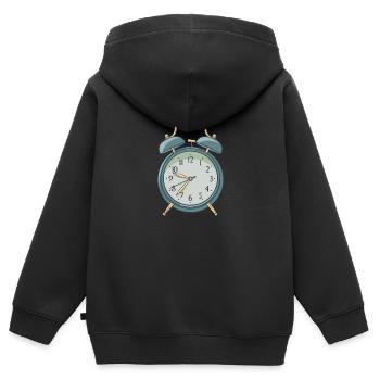 Wecker - Kinder Premium Organic Zip Hoodie - Schwarz - Hinten - AI Model Kid Male (0cm)