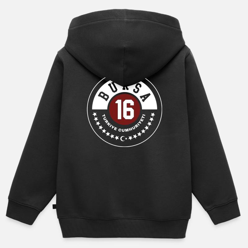 Bursa - Sweat Premium à capuche zippé enfant bio - noir