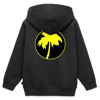 Palme - Kinder Premium Organic Zip Hoodie - Schwarz - Hinten - AI Model Kid Male (0cm)
