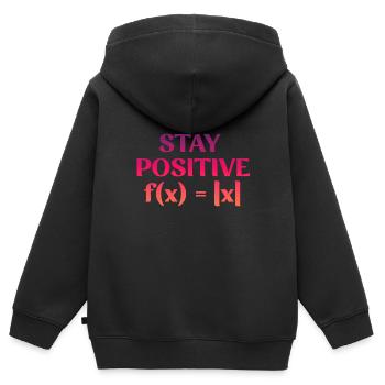 Formule Stay Positive - Sweat Premium à capuche zippé enfant bio - noir - Dos - AI Model Kid Male (0cm)