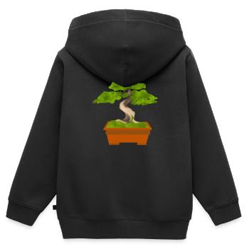 Bonsai - Kinder Premium Organic Zip Hoodie - Schwarz - Hinten - AI Model Kid Male (0cm)