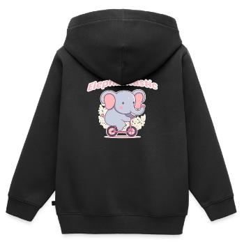 Elephant fantastic - Kids Premium Organic Zip-up Hoodie - black - Back - AI Model Kid Male (0cm)