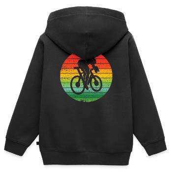 Fahrradfahrer Radfahren Fahrrad Radfahrer Radeln - Kinder Premium Organic Zip Hoodie - Schwarz - Hinten - AI Model Kid Male (0cm)