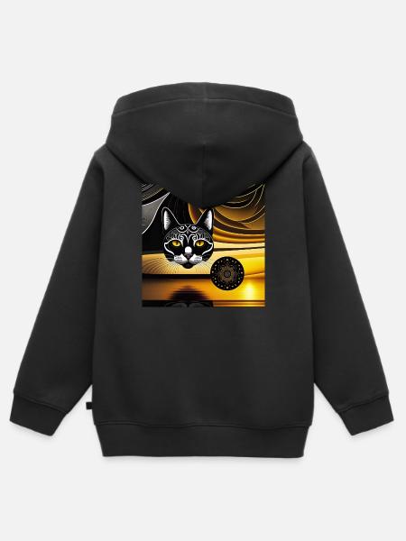 Katzen Kunstwerk - Kinder Premium Organic Zip Hoodie - Schwarz