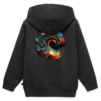 Spiritualität spirituell Bewusstsein Geschenk - Kinder Premium Organic Zip Hoodie - Schwarz - Hinten - AI Model Kid Male (0cm)