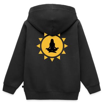 Meditation #2 - Kinder Premium Organic Zip Hoodie - Schwarz - Hinten - AI Model Kid Male (0cm)