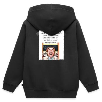 Leher witz - Kinder Premium Organic Zip Hoodie - Schwarz - Hinten - AI Model Kid Male (0cm)
