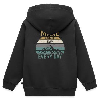 Make Earth Day every Day - Kinder Premium Organic Zip Hoodie - Schwarz - Hinten - AI Model Kid Male (0cm)