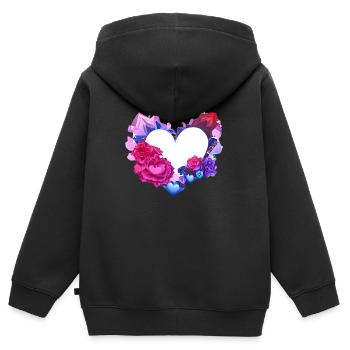 Muttertag Hochzeit Valentinstag Liebe Verlobung - Kinder Premium Organic Zip Hoodie - Schwarz - Hinten - AI Model Kid Male (0cm)