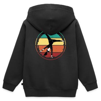 Radschlag, Handstützüberschlag Spruch für Turnerin - Kinder Premium Organic Zip Hoodie - Schwarz - Hinten - AI Model Kid Male (0cm)