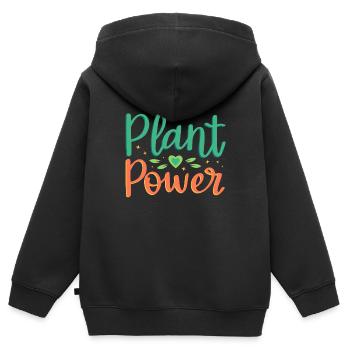 Kraft der Anlagen - Kinder Premium Organic Zip Hoodie - Schwarz - Hinten - AI Model Kid Male (0cm)