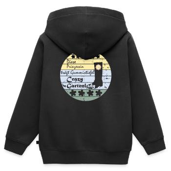 Gärtnerin, Gartenlady, Gummistiefel Prinzessin - Kinder Premium Organic Zip Hoodie - Schwarz - Hinten - AI Model Kid Male (0cm)