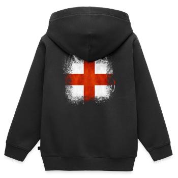 Angleterre Royaume-Uni Londres Anglais britannique Royaume-Uni - Sweat Premium à capuche zippé enfant bio - noir - Dos - AI Model Kid Male (0cm)