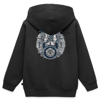 Die Batterie - Kinder Premium Organic Zip Hoodie - Schwarz - Hinten - AI Model Kid Male (0cm)