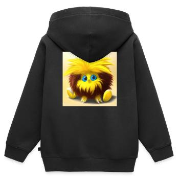 the cuddle No.2 - Kids Premium Organic Zip-up Hoodie - black - Back - AI Model Kid Male (0cm)