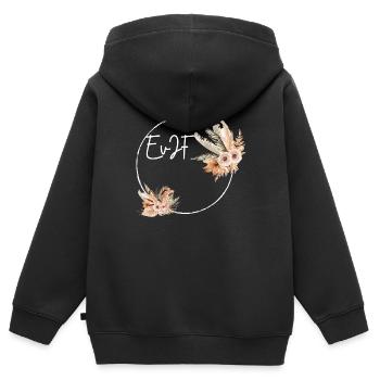 Personalisierter Junggesellenabschied - Kinder Premium Organic Zip Hoodie - Schwarz - Hinten - AI Model Kid Male (0cm)
