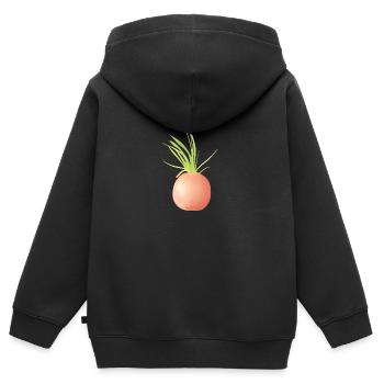 Votre oignon préféré - Sweat Premium à capuche zippé enfant bio - noir - Dos - AI Model Kid Male (0cm)