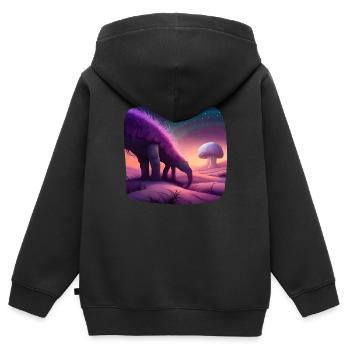 Créature fantastique mystique - Sweat Premium à capuche zippé enfant bio - noir - Dos - AI Model Kid Male (0cm)