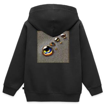 Verser des larmes - Sweat Premium à capuche zippé enfant bio - noir - Dos - AI Model Kid Male (0cm)