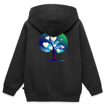 Valentinstag Hochzeit Liebe Verlobung Muttertag - Kinder Premium Organic Zip Hoodie - Schwarz - Hinten - AI Model Kid Male (0cm)