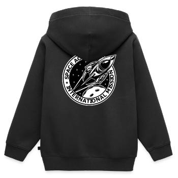 Space Academy International Vintage - Kinder Premium Organic Zip Hoodie - Schwarz - Hinten - AI Model Kid Male (0cm)