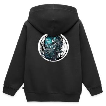 Weibliche Priesterin - Kinder Premium Organic Zip Hoodie - Schwarz - Hinten - AI Model Kid Male (0cm)