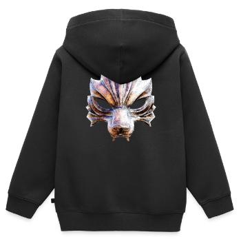 Wolf warrior mask - Kids Premium Organic Zip-up Hoodie - black - Back - AI Model Kid Male (0cm)