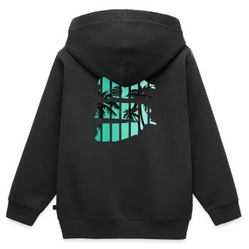 Sonnenuntergang - Kinder Premium Organic Zip Hoodie - Schwarz - Hinten - AI Model Kid Male (0cm)