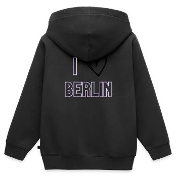I love Berlin - Kinder Premium Organic Zip Hoodie - Schwarz - Hinten - AI Model Kid Male (0cm)