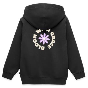 bloom with grace - Kids Premium Organic Zip-up Hoodie - black - Back - AI Model Kid Male (0cm)