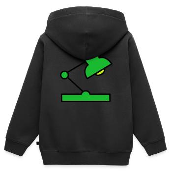 Lampe de bureau - Sweat Premium à capuche zippé enfant bio - noir - Dos - AI Model Kid Male (0cm)