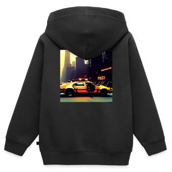 Cyberpunk Auto - Kids Premium Organic Zip-up Hoodie - black - Back - AI Model Kid Male (0cm)