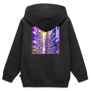 Die Baumsiedlung - Kinder Premium Organic Zip Hoodie - Schwarz - Hinten - AI Model Kid Male (0cm)