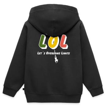 LOL - Let´s Overcome Limits - Kinder Premium Organic Zip Hoodie - Schwarz - Hinten - AI Model Kid Male (0cm)