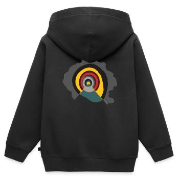 Astralportal - Kinder Premium Organic Zip Hoodie - Schwarz - Hinten - AI Model Kid Male (0cm)