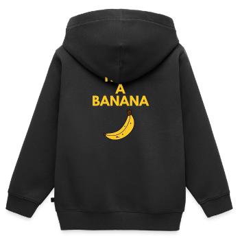HUG A BANANA - Kids Premium Organic Zip-up Hoodie - black - Back - AI Model Kid Male (0cm)