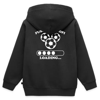 Fußball Soccer - Kinder Premium Organic Zip Hoodie - Schwarz - Hinten - AI Model Kid Male (0cm)