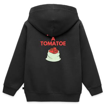 HUG A TOMATOE - Kids Premium Organic Zip-up Hoodie - black - Back - AI Model Kid Male (0cm)