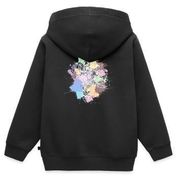 weißer indischer Kopfschmuck Pastellflecken - Kinder Premium Organic Zip Hoodie - Schwarz - Hinten - AI Model Kid Male (0cm)