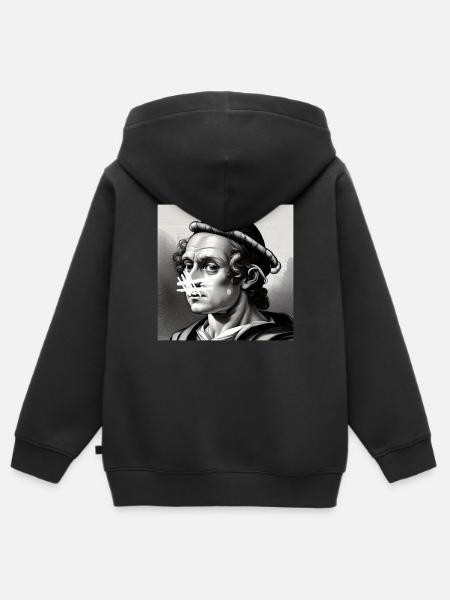 Künstlerischer Kapuzenpullover - Kinder Premium Organic Zip Hoodie - Schwarz