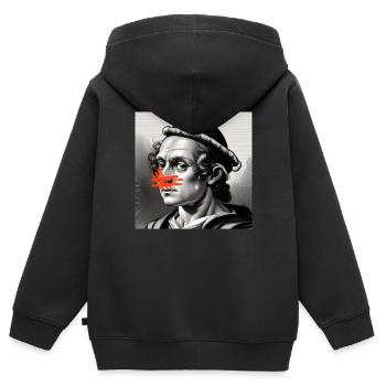 Antike Kunst modernisiert - Kinder Premium Organic Zip Hoodie - Schwarz - Hinten - AI Model Kid Male (0cm)