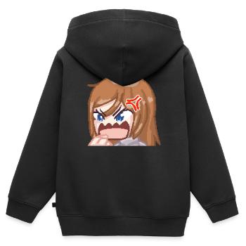 Pillowg1rl Emote Rage - Kinder Premium Organic Zip Hoodie - Schwarz - Hinten - AI Model Kid Male (0cm)