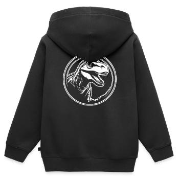 Dino Dinosaurier Dinosaurs Paläontologie - Kinder Premium Organic Zip Hoodie - Schwarz - Hinten - AI Model Kid Male (0cm)