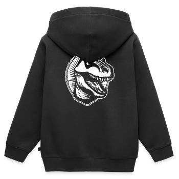 Dino Dinosaurier Dinosaurs Paläontologie - Kinder Premium Organic Zip Hoodie - Schwarz - Hinten - AI Model Kid Male (0cm)