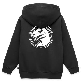 Dino Dinosaurier Dinosaurs Paläontologie - Kinder Premium Organic Zip Hoodie - Schwarz - Hinten - AI Model Kid Male (0cm)