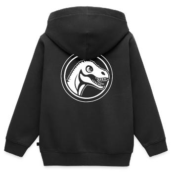 Dino Dinosaurier Dinosaurs Paläontologie - Kinder Premium Organic Zip Hoodie - Schwarz - Hinten - AI Model Kid Male (0cm)