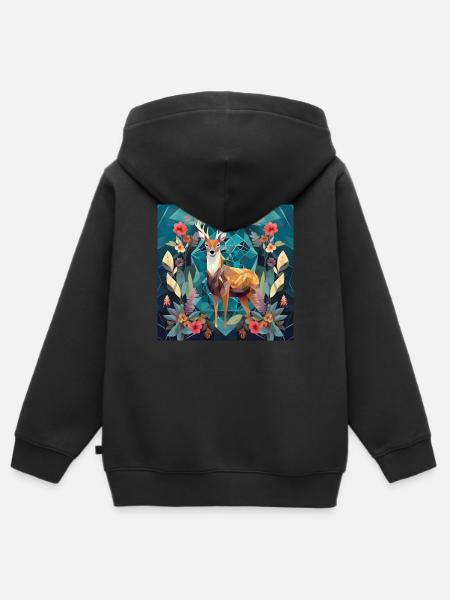 Geometrie der Natur - Kinder Premium Organic Zip Hoodie - Schwarz