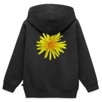 Wiesenpippau Löwenzahn - Kinder Premium Organic Zip Hoodie - Schwarz - Hinten - AI Model Kid Male (0cm)